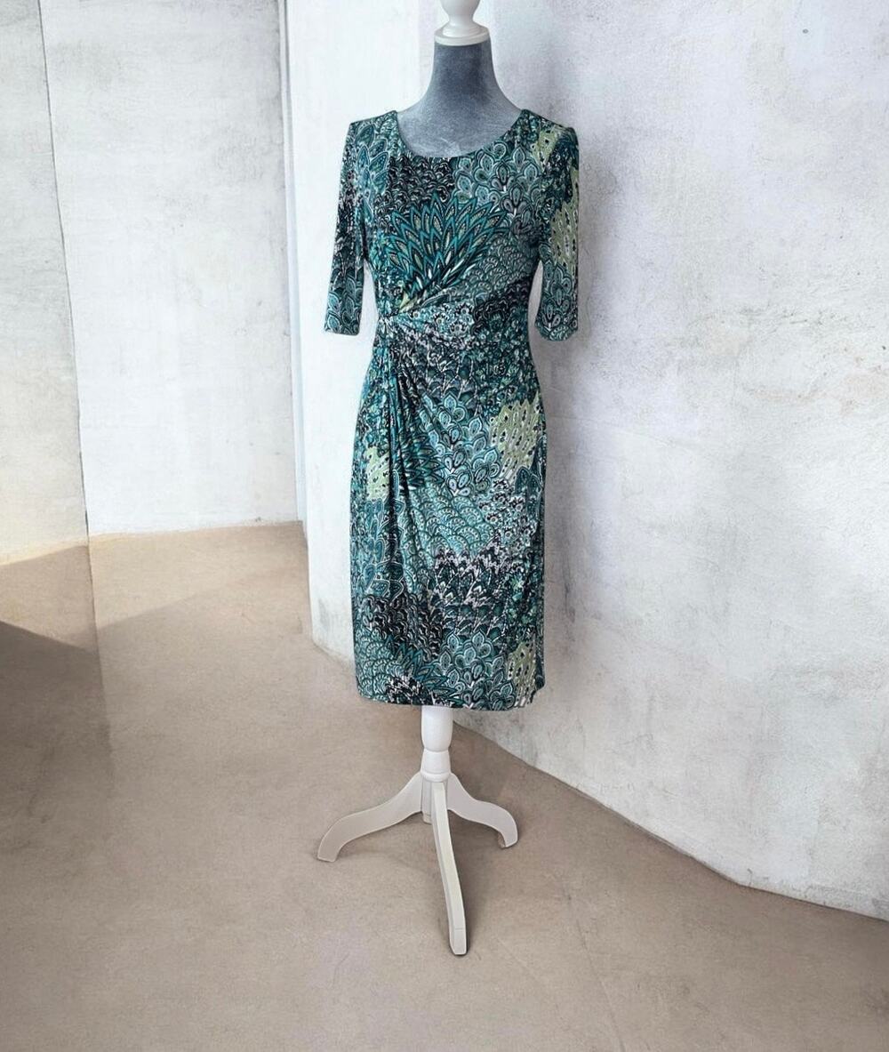 Connected Apparel Faux Wrap Dress Size 8